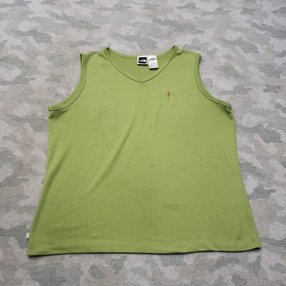The North Face Tank Top Womens XL Green V-Neck Sleeveless Outdoors Hiking‎ Camp